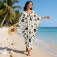 thumbnail image 6 of DISNIMO Floral Print Kaftan Dress for Women Plus Size V Neck Beach Cover Ups Batwing Sleeve Caftan Dress Swimsuit Cover Up Casual Loose Bathing Suit Coverups, 6 of 7