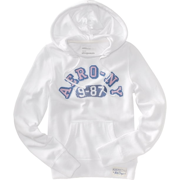 Aeropostale - Sudadera con capucha para mujer Aero Ny, color blanco, extragrande