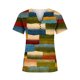 thumbnail image 5 of ICHUANYI Clearance Fashion Women Summer Causal Printing Short Sleeve V-Neck Top Blouse Button T-Shirt(Green, L) ICHUANYI WER2023081109205, 5 of 5