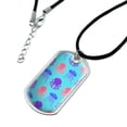 thumbnail image 2 of Cute Jellyfish Octopus Squid Tentacles Pattern Military Dog Tag Pendant Necklace with Cord, 2 of 4