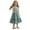 Blue, variant on ZHOGXU Sleeveless Casual Little Girls Button Down Ruffled Dress Soft Boho Beach Vacation Back To School Sundress