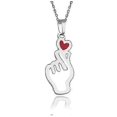 thumbnail image 1 of Necklace ，Bts Necklace Gifts For Girls Women, Bts Necklaces Gifts Jewellery Finger Heart Love Pedant Necklace Bts Merchandise Jewelry 2025, 1 of 4