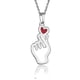 thumbnail image 1 of Necklace ，Bts Necklace Gifts For Girls Women, Bts Necklaces Gifts Jewellery Finger Heart Love Pedant Necklace Bts Merchandise Jewelry 2025, 1 of 4