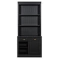 thumbnail image 6 of Harper & Bright Designs Tall Wood Bookshelf, Bookcases with Sliding Doors and Drawers, Storage Bookcase with LED Lighting and Open Shelves, Black, 6 of 14