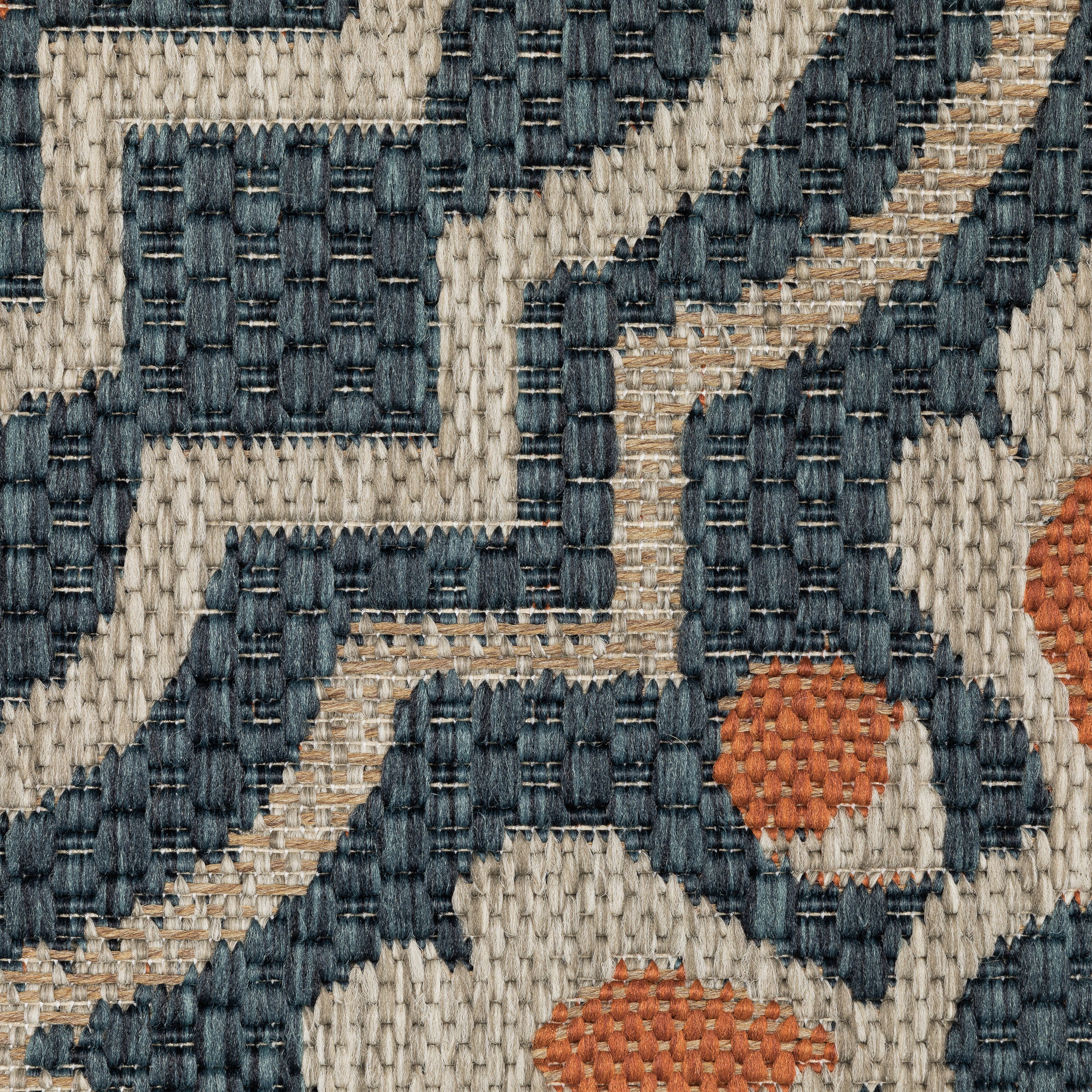 Avalon Home Lakeland Trellis Indoor/Outdoor Rug, 7'10" X 10', Teal/ Orange