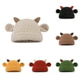 thumbnail image 5 of Xfvqtps Womens Cute OX Horn Hat with Ear Cuffed Solid Color Stretch Windproof Coldproof Fashion Versatile Warm Winter Beanie Yellow, 5 of 5