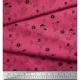 thumbnail image 3 of Soimoi Pink polyester Crepe Fabric Heart & Birds Cartoon Print Sewing Fabric Yard 42 Inch Wide, 3 of 3