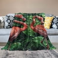 thumbnail image 2 of Orinice Flamingos Leaves Plants Warm Lightweight Blanket Soft Fleece Blankets All Seasons Decor Gift 40x50in, 2 of 6