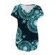 thumbnail image 4 of Pntutb Mujeres Moda V-Cuello Gradiente Impreso Túnica tops Botones Camiseta de manga corta Pntutb Pntutb-368, 4 of 6