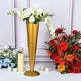 thumbnail image 5 of BalsaCircle Gold 27" Metal Trumpet Flower Vase Centerpiece Wedding Party Catering Decorations, 5 of 8