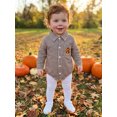 thumbnail image 3 of Cjfdfy Newborn Baby Girl Boy Thanksgiving Clothes Turkey Embroidery Romper Long Sleeve Button Down Collared Plaid Bodysuit Infant Cute Turkey Thanksgiving Fall Winter Outfit, 3 of 9