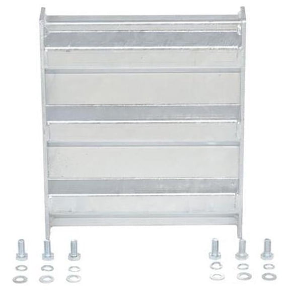 Vestil GR-F3R-BO-1-HDG 12 in. Galvanized Steel 3 Ribbed Bolt-On Style Guard Rail, Gray