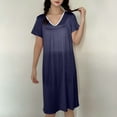 thumbnail image 7 of Idoravan Night Gown for Women Nightgowns for Women Short Sleeve Women's V Neck Solid Color With Chest Cushion Loose And Comfortable Plus Size Home Skirt, 7 of 7