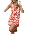thumbnail image 5 of KelaJuan Women's Summer Short Dress Sleeveless Backless Hanging Neck Pattern Print Party Dresses, 5 of 9