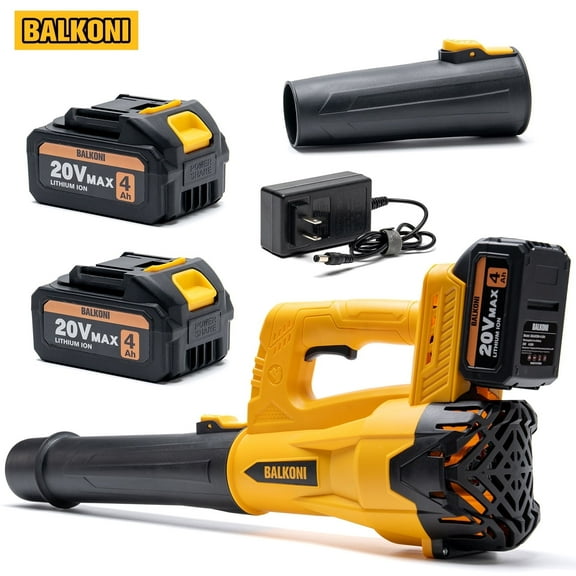 Cordless Leaf Blower Battery Powered Handheld, 170 MPH Electric Leaf Blower Includes 20V MAX TWO*4.0AH Battery & Fast Charger, Lightweight Lawn Blower High Speed Lawn Blower For Garden Yard Cleanup