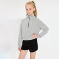thumbnail image 6 of TGSLY Half Zip Sweatshirt for Girls Lightweight Stand Collar Solid Color Athletic Pullovers Loose Casual Long Sleeve Fall Tops with Pocket 9 Years, 6 of 9
