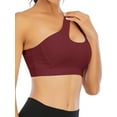 thumbnail image 6 of YouLoveIt Women Sports Bra One Shoulder Sports Bra Women Sexy Medium Support Sports Yoga Bras Comfy Stretch Sport Bra  Removable Padded Sports Bras, 6 of 8