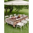 thumbnail image 4 of Outdoor Tablecloths with Umbrella Hole & Zipper, Red Texas Star Vintage Tablecloth Rectangle 60x84 Inch, Farmhouse Berry Brown Wooden Waterproof Table Cloth, Patio/Pool/Picnic Table Covers, 4 of 8