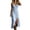 Blue, variant on Women's V-Neck Sleeveless Long Dresses Button Front High Slit Casual Spring Summer Trendy Dresses