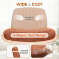 thumbnail image 3 of Orange Factory Criss Cross Chair Wheels Wide Cross Legged Office Desk Vanity Chair Comfy Fabric Armless Adjustable Swivel for Home Computer Task (Brown Wheel, Fabric), 3 of 8