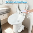 thumbnail image 4 of Yescom RV Camper Toilet Gravity Flush Enamel Elongated 20" High w/ Bidet Spray Caravan, 4 of 11