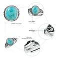 thumbnail image 3 of VAKKI Oval Turquoise Adjustable Rings for Women 925 Sterling Silver Vintage Statement Rings, 3 of 3