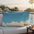 thumbnail image 4 of Navy Blue Sky Outdoor Waterproof Pillow Covers, Vintage Modern Nature Clouds Scenery Decorative Rectangle Throw Pillowcase Sofa Cushion Sham for Patio/Couch/Chair, 20"x12" 2 Pack, 4 of 8