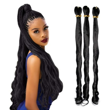 Darling Pre-Stretched Loose Body Waves Braid Hair 3X Pack 52 inch #1B Adult Women