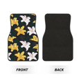 thumbnail image 2 of Yiaed Lilies Flowers Print Carpet Floor Mats for Cars, Auto Accessories Front & Rear Car Floor Mats Car Floor Foot Mat Sets of 4 Pieces, 2 of 7