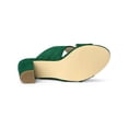 thumbnail image 5 of BLISSFUL STEP Women's Sandals Block Heels Crisscross Strap Mules Slide Sandals Green 9, 5 of 8