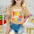 thumbnail image 2 of XAOFW Girl's T-Shirts 100 Days Of School Cartoon Print Short Sleeve Crewneck Tee Shirt Back To School Season Loose Fit T Shirt Club Party Soft Breathable Tops, 2 of 4