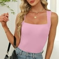thumbnail image 4 of Htigea Women's Sleeveless Scoop Neck Ribbed Tank Tops Fitted Basic Cami Tee Shirts Fall Savings Pink,L, 4 of 5