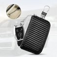 thumbnail image 4 of Funda para bolsillo de llave de coche NQ Caja protectora de señal Control remoto antirrobo de cuero RFID con gancho, 4 of 5