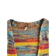 thumbnail image 6 of JustVH Women Long Sleeve Colorful Loose Open-Knit Sweater Straight Hem Fair Isle Cardigan, 6 of 8