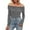 Grey, variant on Women's Off The Shoulder Long Sleeve Blouse Shirts Tops Slim Fitted Sexy Going Out Nightout Club Party Y2K