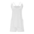 thumbnail image 4 of Backless Tennis Dress with Under Shorts & Pockets - Womens Athletic Sleeveless Scoop Neck Hollow-out Strap Mini Dress (XL, White), 4 of 7