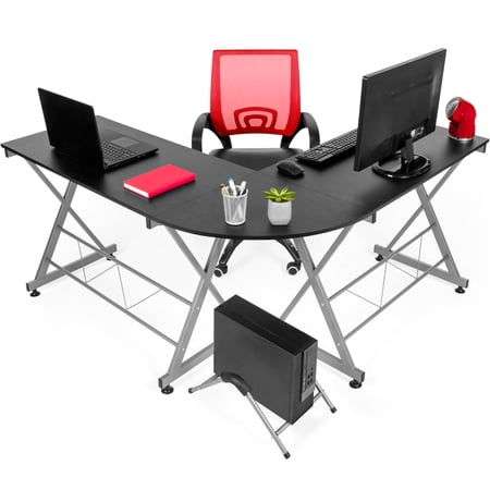 Best Choice Products Modular L-Shape Desk Workstation for Home, Office w/ Wooden Tabletop