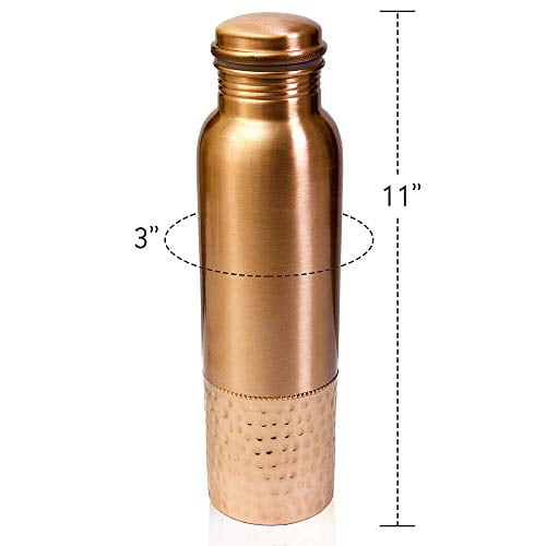 Pure Copper Designer Drinking Water Bottle For Yoga Health Benefits Pack OF 2 Pc