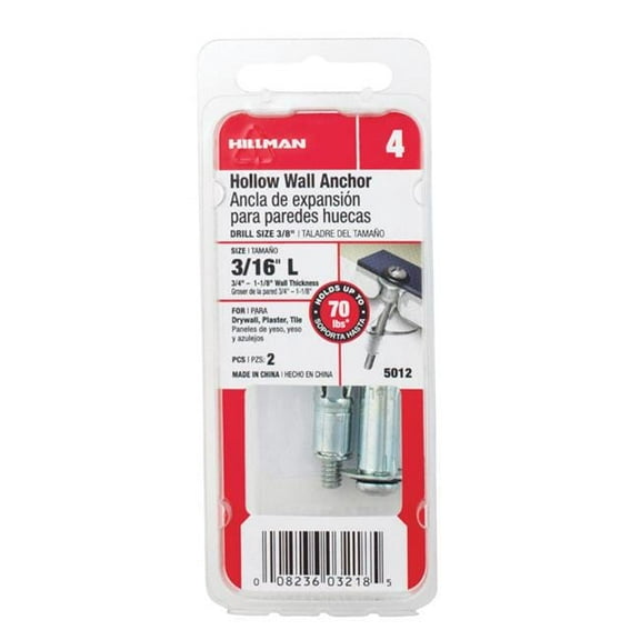 ACEDS  0.19 in. Hollow Wall Anchor - Large - Card of 2- pack of 6