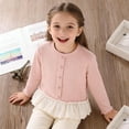 thumbnail image 5 of Girls Pink Cardigan Long Sleeve Button Front | Kids Lace Ruffle Sweater | Kids to Tween Soft Knit Layering Top,Size 10-12 T, 5 of 9