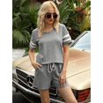 thumbnail image 4 of Wataxii Women's Pajama Sets 2 Piece Loungewear Set for Women Short Sleeve Top and Short Women's Soft Sleepwear Pj Set Size M-XXL, 4 of 6