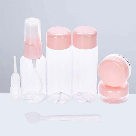 TEHAUX 7-Piece Travel Toiletries Set with Refillable PVC Bottles for Travel and Vacation Essentials