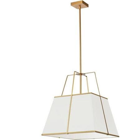 

Dainolite TRA-181P-GLD-WH 18 in. 1 Light Trapezoid Gold Pendant Ceiling Light White Shade with White Fabric Diffuser