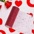 thumbnail image 3 of Tela de tul de malla con lentejuelas, cinta de malla de 10 yardas, tul brillante para decoraciones del Día de San Valentín, caja de regalo, telas para , borgoña mayimx cinta de malla, 3 of 9