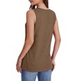 thumbnail image 6 of Tank Top for Women Summer Breathable Cotton Vest Tops V-Neck Lightweight Solid Color Sleeveless T-Shirts Casual Loose Long Shirts, 6 of 7