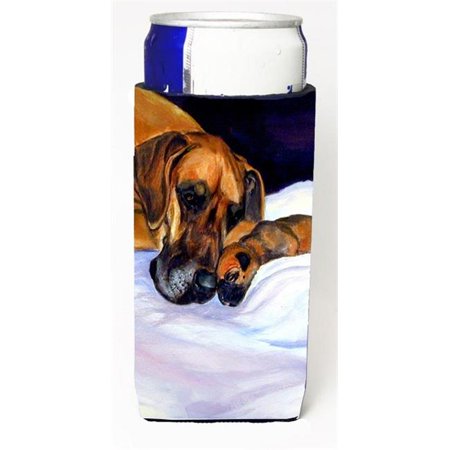 

Natural Eared Fawn Great Dane Momma And Puppy Michelob Ultra bottle sleeves For Slim Cans - 12 oz.