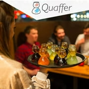 QUAFFER Double Bubble Layered PLASTIC Shot Glass – Clear Chaser Shot Glass Jigger for Smooth Tasty Shots – Fun Unique Split Shot Glasses Barware (Set of 12)