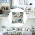 thumbnail image 5 of Acheng Cute Cartoon Animals Pillow Covers Watercolor  Adorable Kittens Pillow Covers Throw Covers Cushion Cover Pillowcase Decor Home,Set of 2 White(Two Sides Print) 22x22in, 5 of 7