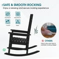 thumbnail image 3 of SERWALL Outdoor Rocking Chair, HDPE Patio Rocker for Lawn, Porch, Black, 3 of 12