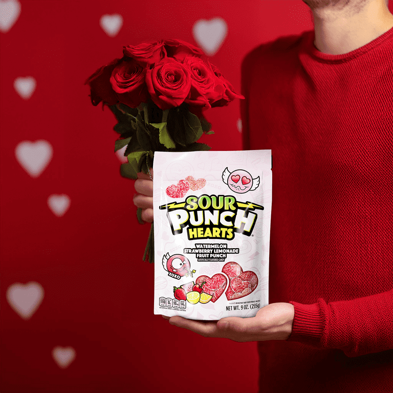 American Licorice, Sour Punch Hearts, 9oz Bag, Pink - Walmart.com